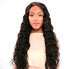 Beautiful afro Caribbean woman wearing Brazilian human wavy hair extensions