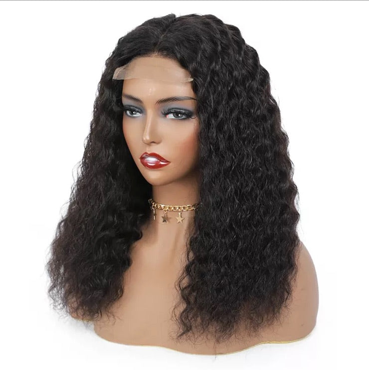 Human hair Deep Wave Lace front wig