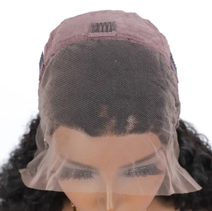 Human hair Deep Wave Lace front wig