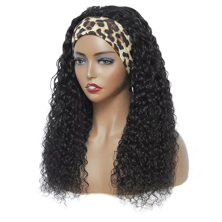 Human Hair Curly Head Band Wig