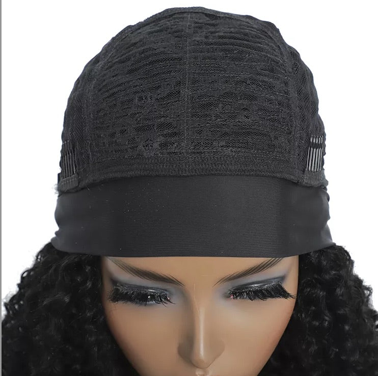 Human Hair Curly Head Band Wig