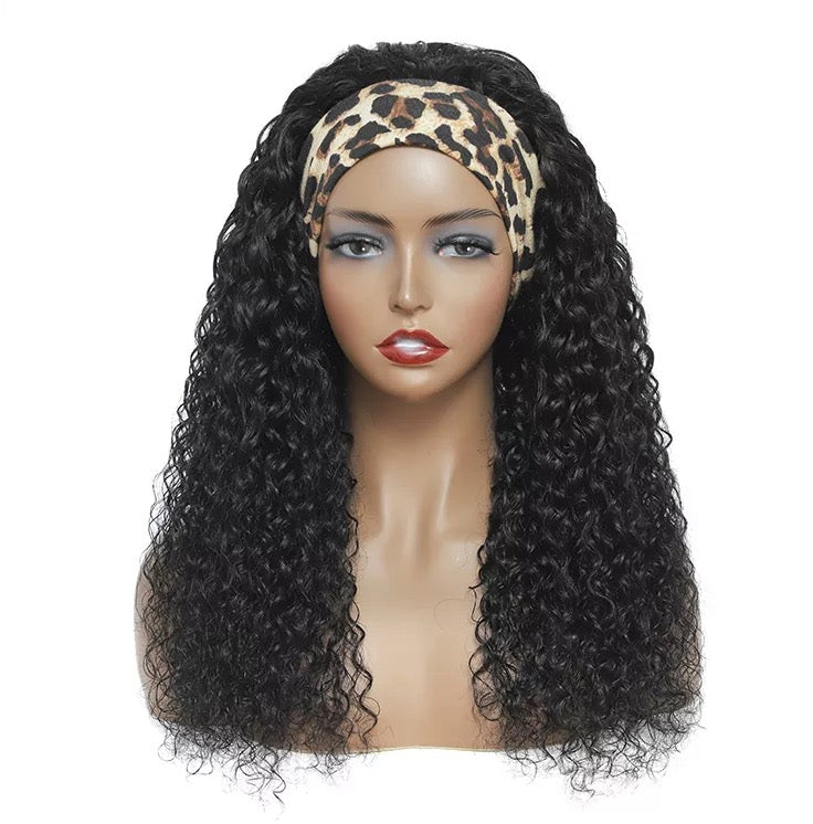 Human Hair Curly Head Band Wig