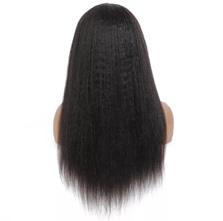 Human hair Kinky Straight Lace front wig