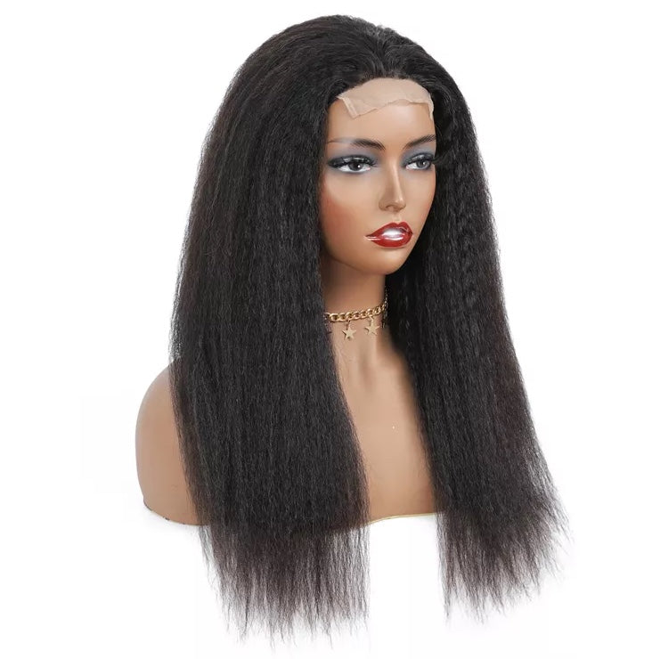 Human hair Kinky Straight Lace front wig
