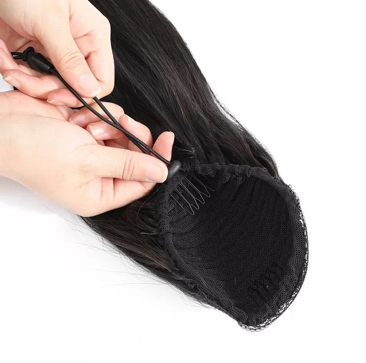 Human Hair Straight Pony Tail