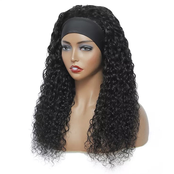 Human Hair Water Weave  Head Band Wig