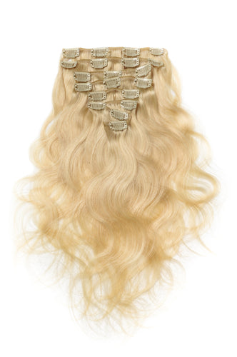 Wavy blonde clip hair